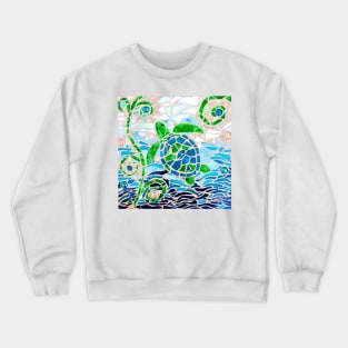 Turtle Mosaic Turquoise Crewneck Sweatshirt